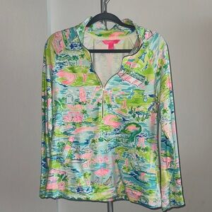 Lilly Pulitzer Honda Classic Print Popover  Quarter-Zip Top